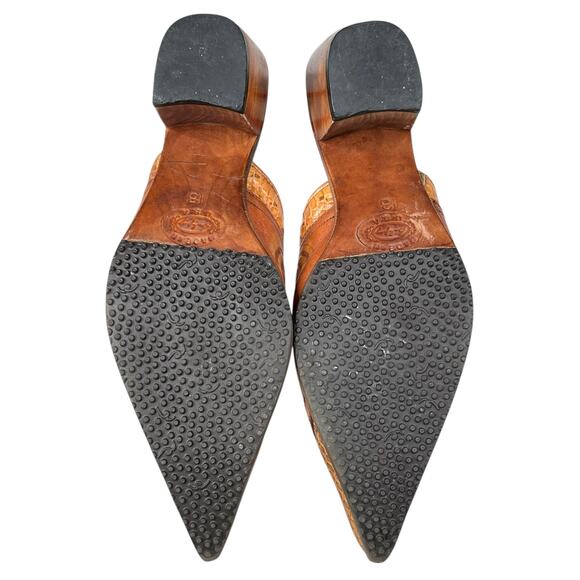 Salpy Artisan Women’s Handmade Brown Leather Tooled Mule Size US 8 - Picture 9 of 12